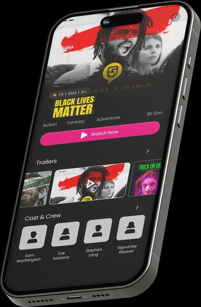 AppForce Mini content details page showcasing a modern media player design.